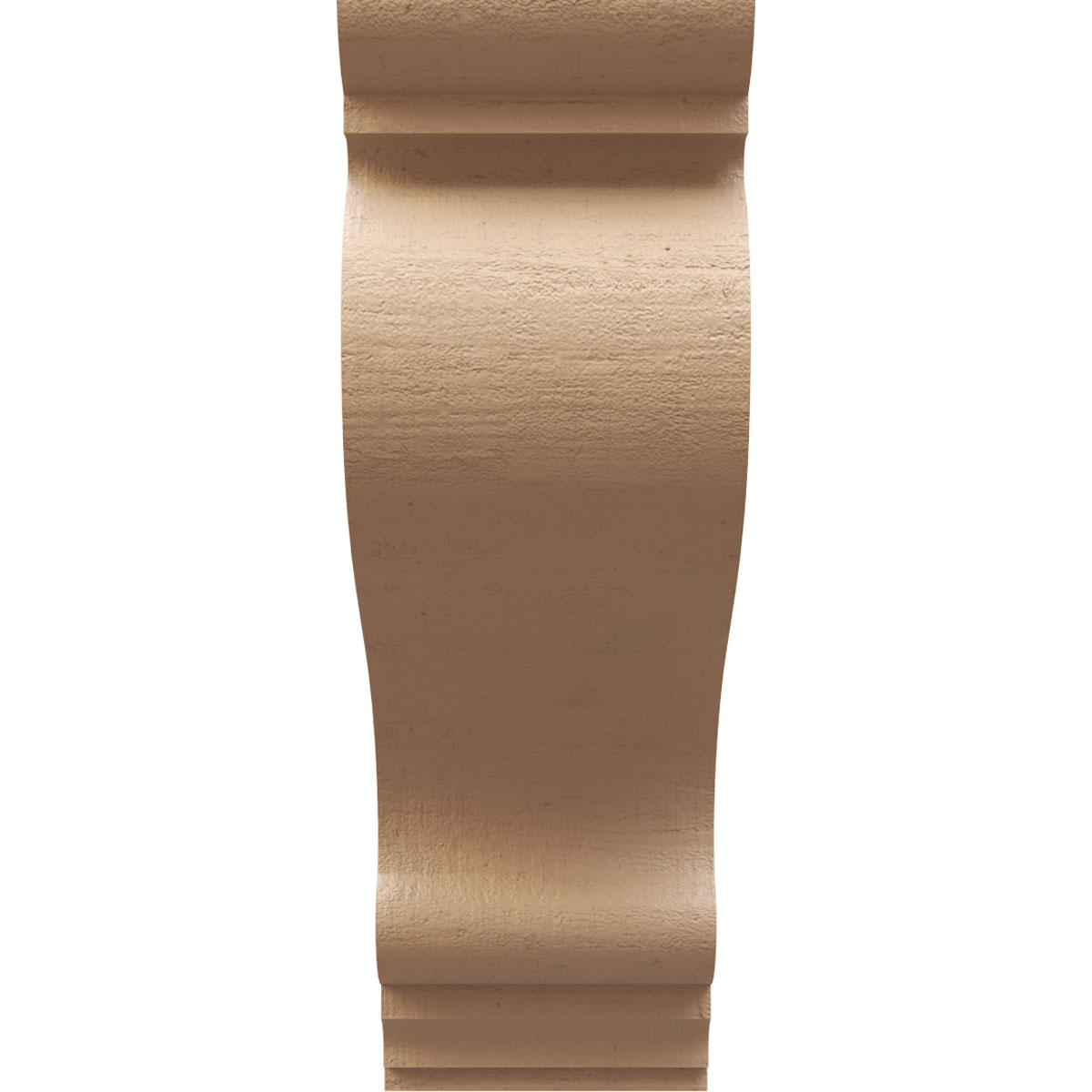 8"W x 16"D x 24"H Classic Scroll Rough Cedar Woodgrain TimberThane Corbel, Primed Tan