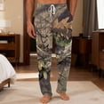 thumbnail image 4 of Havenx Men's Pajama Pants Camouflage Print Elastic Waist Pajamas with Pockets Straight-Fit Long Bottoms Drawstring Casual Novelty Lounge Breathable Pant,Light Gray S, 4 of 6