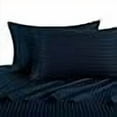 thumbnail image 3 of Twin Size Sheets, Navy, 100% Cotton Sheets, Deep Pocket, Cool Cotton Sateen, Smooth Striped Pattern Weaved Bed Sheets, 3 of 3