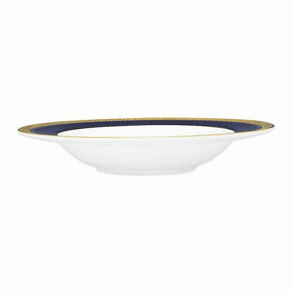 Noritake Odessa Cobalt Rim Soup Bowl in Gold