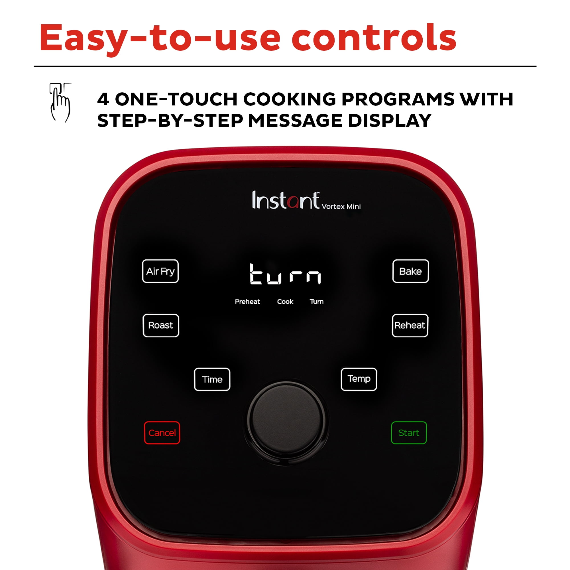 Instant Vortex 2 Qt Air Fryer 4-in-1 Air Fry, Bake, Roast and Reheat, Red