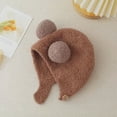 thumbnail image 4 of Eoperou Fall Winter Children Hat Knitted Cartoon Ear Decor Thick Soft Elastic Button Closure Unisex Anti-slip Lightweight Warm Ear Protection Infant Baby Cap Beanie, 4 of 8