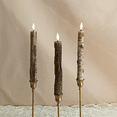thumbnail image 6 of 9.8 Inch Flameless Taper Candles, Tree Trunk Design LED Candle with Timer Remote Control，Battery Operated Real Wax Taper Candles for Home Decor，2PCS, 6 of 6