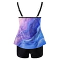 thumbnail image 5 of Yammkia Women's Tankini Women's Tankini Sets Two Piece Swimsuit Scoop Neck Ruched Adjustable Straps Drawstring Mid Rise(Light Blue,XXL), 5 of 5