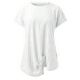 thumbnail image 3 of LUOGENLI T-shirts pour Femmes Femmes T-shirts Décontractés Amples Unis Col Rond en Maille Tricotée Jacquard Manches Chauve-Souris T-Shirt à Manches Courtes 4xlt T-shirts pour Femmes T-shirts Graphiques la Saint-Patrick Blanc TTTG, 3 of 7