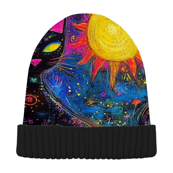 BZSMCE Winter Beanie Hats Warm Cozy Cap Galactic Guardian Pattern