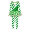 thumbnail image 2 of ZDHoor Girls Christmas Candy Cane Striped Sequins Dance Unitard Jumpsuit Stage Performance Costume Green-A 4, 2 of 6
