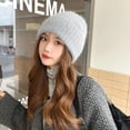 thumbnail image 5 of Knit Beanies for Women Soft Warm Stretchy Bonnet Hat Beret Roll up Edge Fall Winter Cap for Ski Travel Work Headwear, 5 of 7