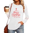 thumbnail image 5 of Christmas Tree Shirt Women Christmas Embroidered Trees Long Sleeve Shirts Gift Xmas Graphic Tee Tops, 5 of 7