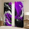thumbnail image 2 of Feelyou Adult Modern Stripes Black Out Curtains, Black Purple Geometric Curtains Pack of 2 (42x63 Each), Abstract Stripe Ombre Bedroom Curtains, Curtains and Drapes Room Decor, 2 of 6