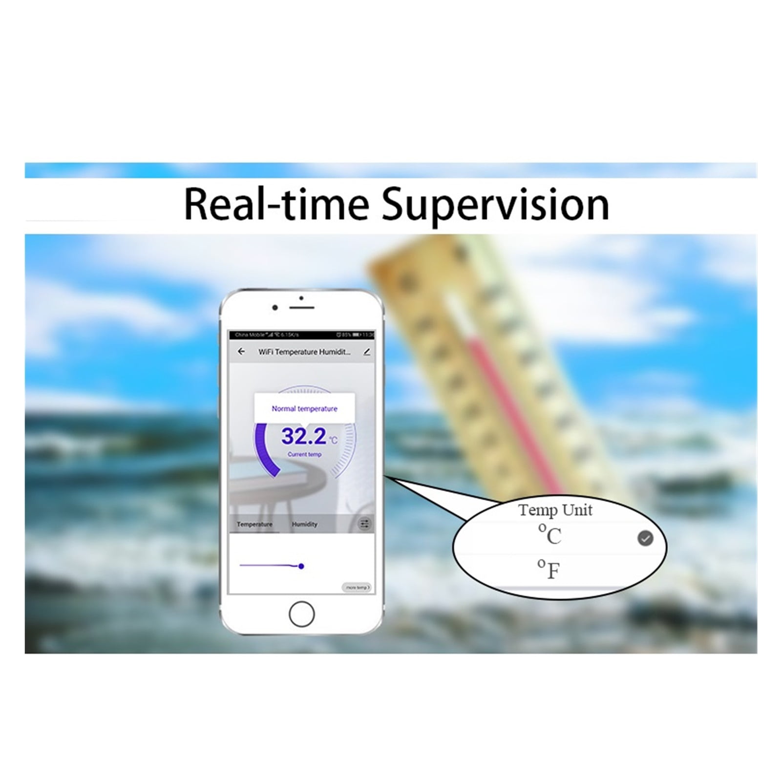 Tuya WiFi Temperature Sensor Thermometer Detector Smart Life Home Thermostat Control Alarm Remote Monitor Freezer Test ,Compact and Stylish