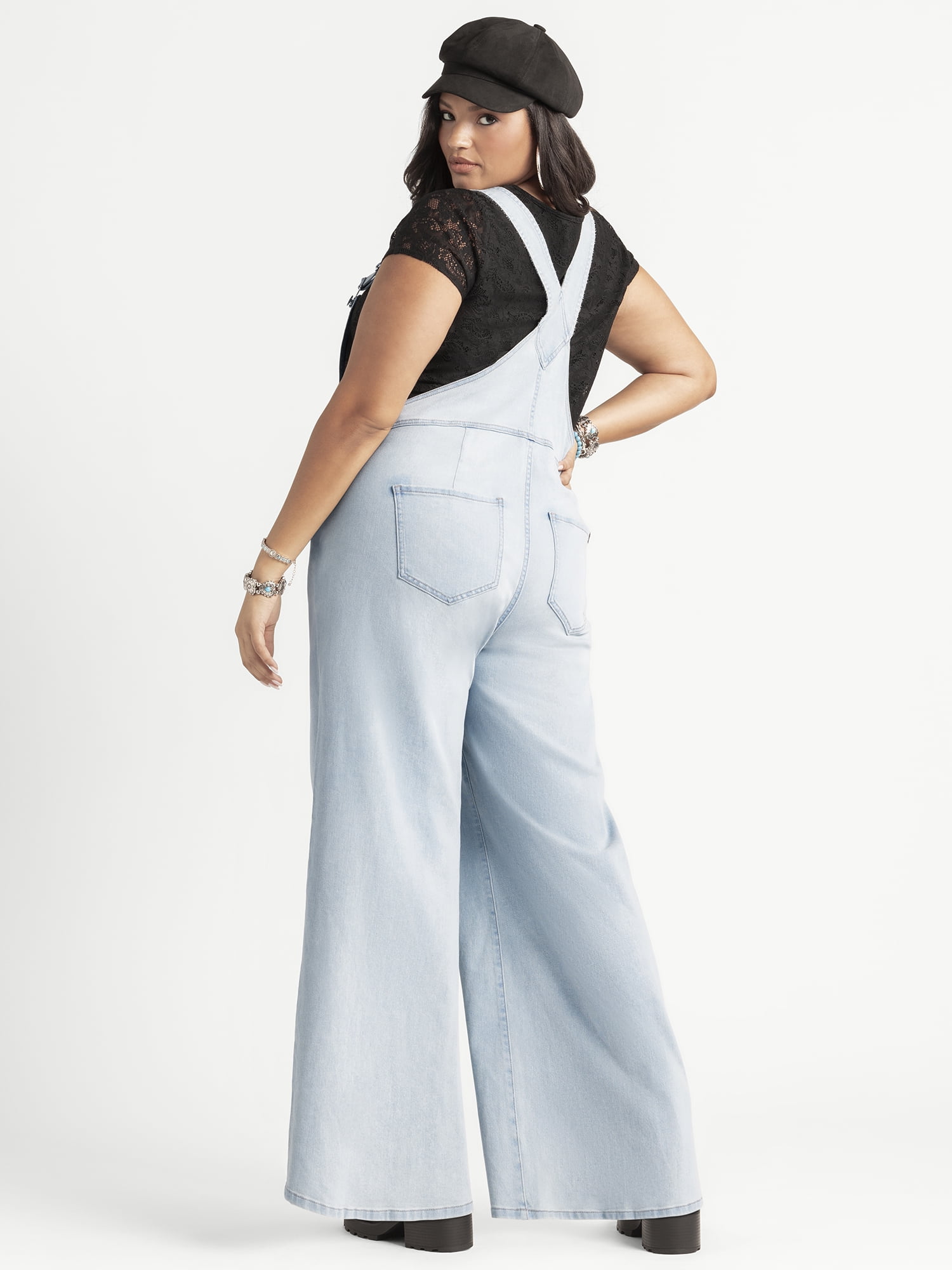 Jessica Simpson Women's Plus Wide Leg Overalls, 31.5" Inseam, Sizes 0X-4X