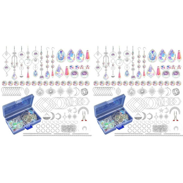 400 Atrapasoles de Cristal, Atrapasoles con Cristales, Kits de Manualidades para Adultos, con Creador de Arcoíris, Prisma y Colgantes de Plata