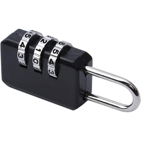 3 Digit Dial Combination Code Lock Zinc Alloy Luggage Backpack Suitcase Drawer Lock,Black