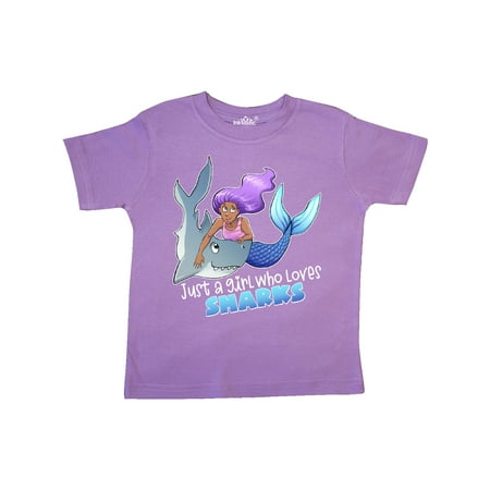 

Inktastic Just a Girl Who Loves Sharks- Mermaid Gift Toddler Toddler Girl T-Shirt