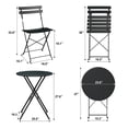 thumbnail image 6 of TROPOW 3 Piece Bistro Set Folding Outdoor Furniture Sets, Outdoor Patio Table and 2 Chairs for Balcony, Garden, Small Space, All Weather & No Assembly Required, Portable Cafe Set, 6 of 6