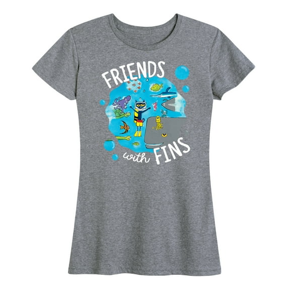 Pete The Cat - Friends With Fins - Women's Short Sleeve Graphic T-Shirt