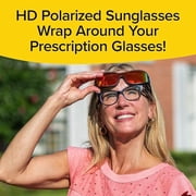 BattleVision Wrap Around Glasses, As Seen on TV, Glare-Reduction, Fits Over Prescription Glasses, UV Protection, Unisex