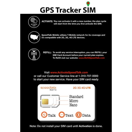 GPS Tracker Triple Cut SIM Card Starter Kit - No Contract (Standard, Micro, Nano)For 2G 3G 4G (Best Contract Sim Deals)