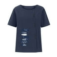 thumbnail image 4 of STETMN Half Sleeve Top for Women Cotton Linen Casual T-shirt Lightweight Round Neck Tee, 4 of 4