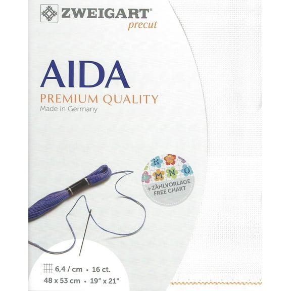 Precut Zweigart Aida 16 count White 3251/100