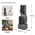 thumbnail image 4 of 39.37''H Modern Water Garden Fountain Outdoor 2 Tiered Cascading Indoor Waterfall Fountains S-Shape Flooring Standing Water Feature with LED Lights for Deck Backyard Porch Home Decor, 4 of 6