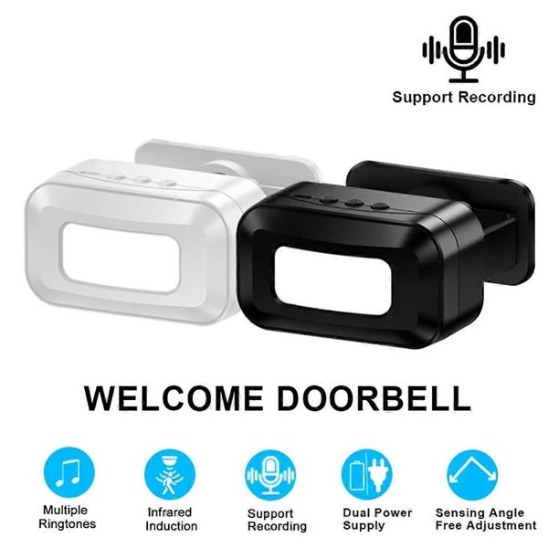 Rechargeable Smart Welcome Doorbell Welcome Sensor Wireless Welcome Doorbell Voice Reminder for Store Entrance