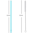 thumbnail image 2 of wileqep 30 Pack Reusable Hard Plastic Straws With Cleaning Brush Rainbow Colors5-6 Colors, 2 of 5