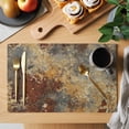 thumbnail image 2 of Brown Gray Placemats Set of 6 Rustic Abstract Gradient Mottled Texture Place Mats Indoor Wipeable Table Mats Washable Cloth Dining Table Placemats for Kitchen Holiday Party Home Decor 13x19 Inch, 2 of 9