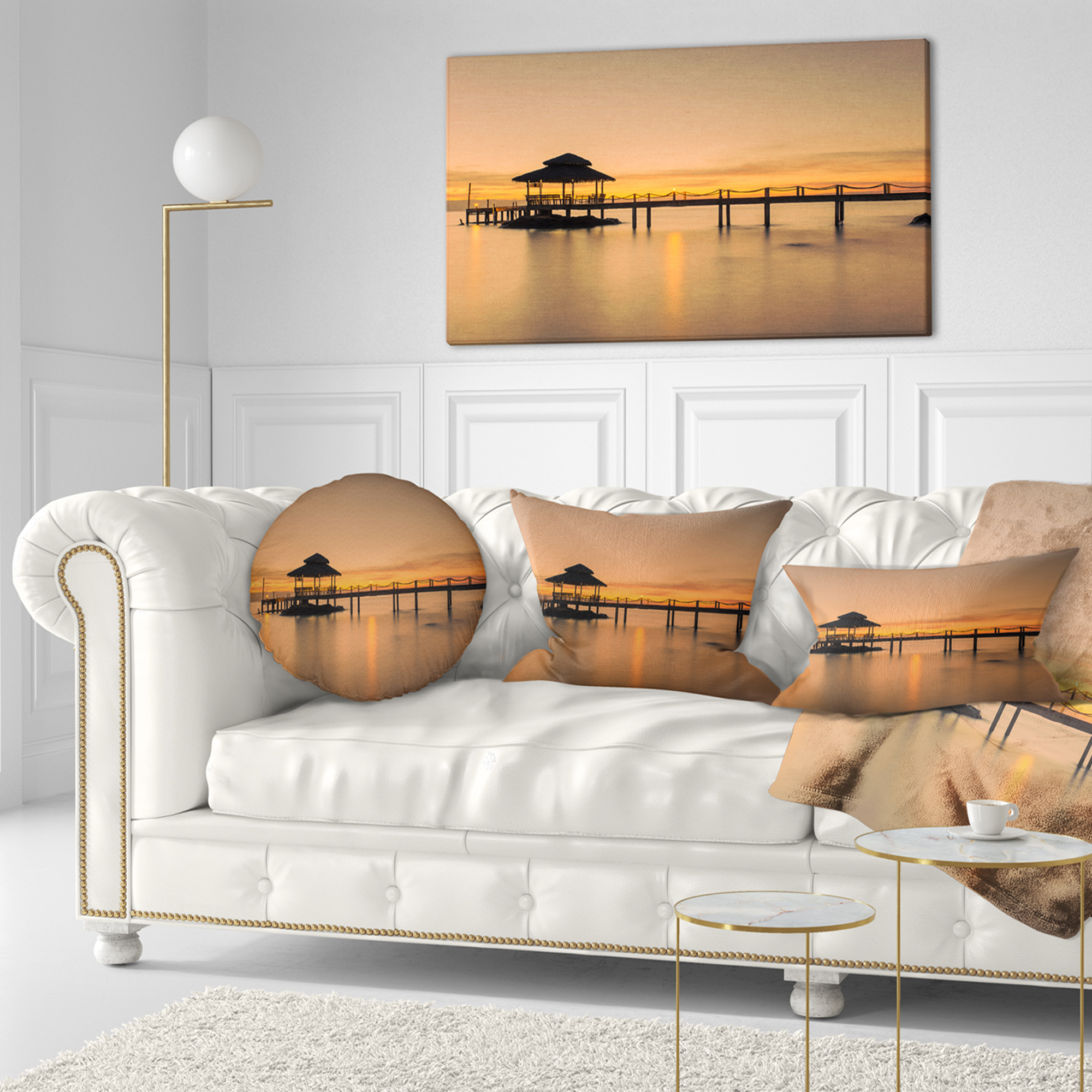 Designart 12" x 20" Multi-color Polyester Throw Pillow