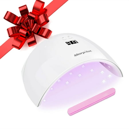 New Year Sales! Morpilot 9X 24W LED UV Nail Dryer Curing Lamp for Fingernail & Toenail Gels Based Polishes UV Gel Nail Art Lamp With (Best Uv Gel Lamp)