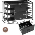 thumbnail image 2 of Archivero,Archivero con Llave con 2 cajones,Credenza y 6 Compartimentos Abiertos para Tamaño Carta A4, Soporte de Impresora para Oficina en Casa ,110 * 40 * 75CM (Negro), 2 of 8