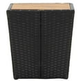 thumbnail image 4 of vidaXL Tea Table Black 16.3"x16.3"x16.9" Poly Rattan and Solid Acacia Wood, 4 of 5