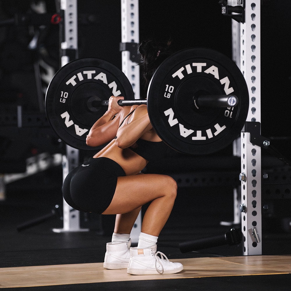 Titan Fitness 10 LB Pair Economy Series Black Olympic Bumper Plates, Durable Rubber Exterior with Steel Core, Weightlifting and Strength Training Weight Plate