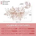 thumbnail image 3 of MIALLO Romantic Floral Hair Side Comb for Wedding Prom - Hand-wired Rhinestone & Pearl Hair Accessory, 3 of 7