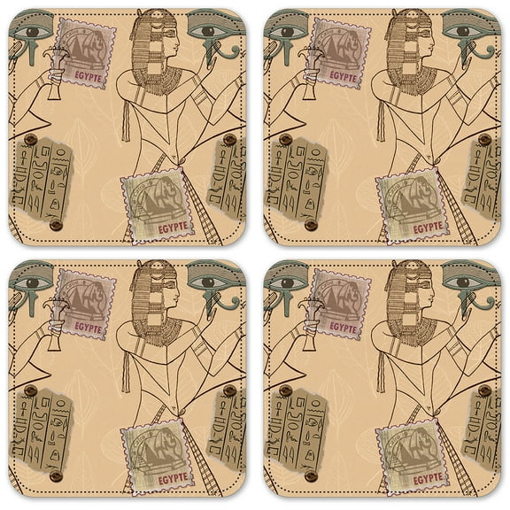 Vinyl Drink Coasters - Set of 4 - Egypt