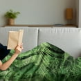 thumbnail image 3 of Rainforest Soft Flannel Fleece Throw Blanket, Palm Trees and Exotic Plants in Tropical Jungle Wild Nature Theme Illustration, Cozy Plush for Indoor and Outdoor Use, 70" x 90", Green, by Ambesonne, 3 of 5