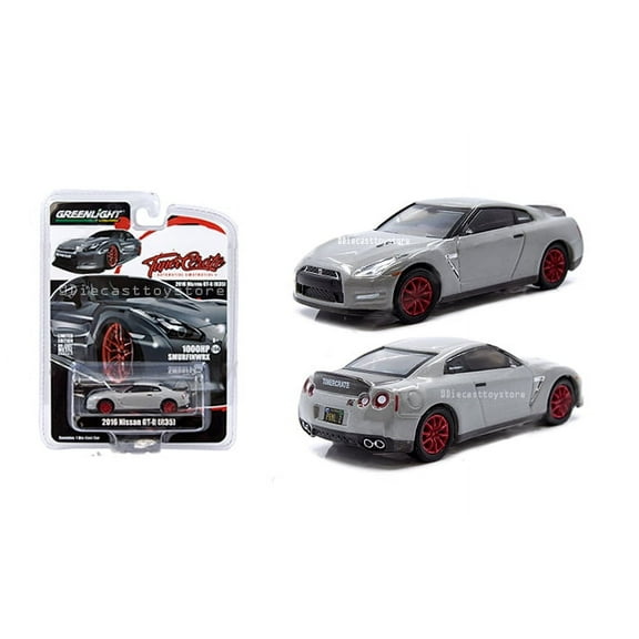 GREENLIGHT 1:64 TUNER CRATE - 2016 NISSAN GT-R (R35) (GREY METALLIC) 51147