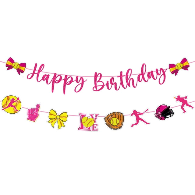 Decoraciones para fiestas de cumpleaños Musaeva Softbol 2, pancartas para niñas