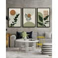 thumbnail image 5 of Drsoum Boho Plant Wall Art 24x36in3pcs Black Framed Bohemain Wall Printing Abstract Canvas Prints with Leaf & Sun Lines Bedroom Living Room Decor ﻿ ﻿, 5 of 8