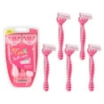 thumbnail image 2 of Elegant Choise 5Pcs Razors for Women 5-Blade Disposable Manual Razor Sensitive Skin, Pink, 2 of 10