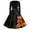 Black #013, variant on Women's Halloween Dress Pumpkin Castle Long Sleeve Cocktail 1950s Vintage Tea Length Dress V Neck Hepburn Fall Funny Dresses with Belt XL