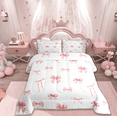 thumbnail image 3 of Manfei Pink Bow Twin Comforter Sets For Girls, Cute Bowknot Kawaii Ribbon Bow Bedding Set For Girl Reversible 2 Pieces, 3 of 9