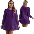 thumbnail image 3 of vastwit Womens Sparkling Disco 70's Dance Dress with Headband Sequins Mini Party Dress Purple XL, 3 of 4