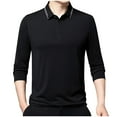thumbnail image 2 of Blusa y camisa de manga larga con cuello vuelto para hombre, pijama deportivo para el hogar, camiseta de color liso, blusa deportiva de poliéster para hombre, 2 of 7