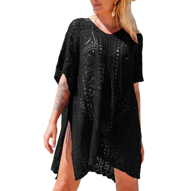 Alsol Lamesa Women's Bathing Suit Cover Ups Crochet Cover Up For