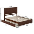 thumbnail image 5 of Clayton Queen Wood Platform Bed with Panel Footboard & Twin XL Trundle in Walnut, 5 of 5