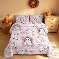 thumbnail image 3 of Homewish Cute Spooky Animal Full Size Comforter Sets for Girls, Halloween Ghost Bedding Comforter Set, Light Pink, Pink Reversible, 3 Pieces 1 Comforter and 2 Pillowcases, 3 of 6