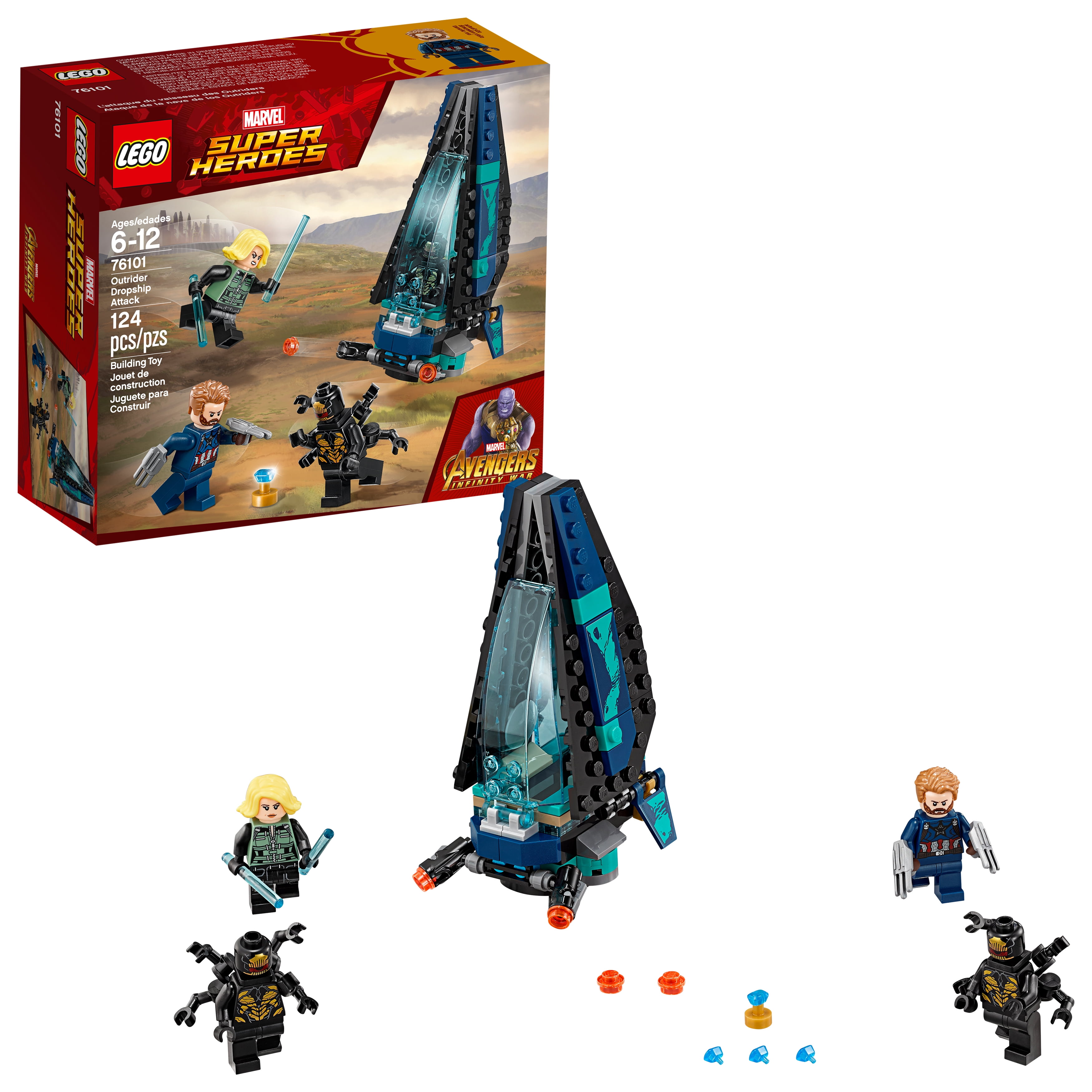 for sale online LEGO Marvel Super Heroes Outrider Dropship Attack 2018 76101