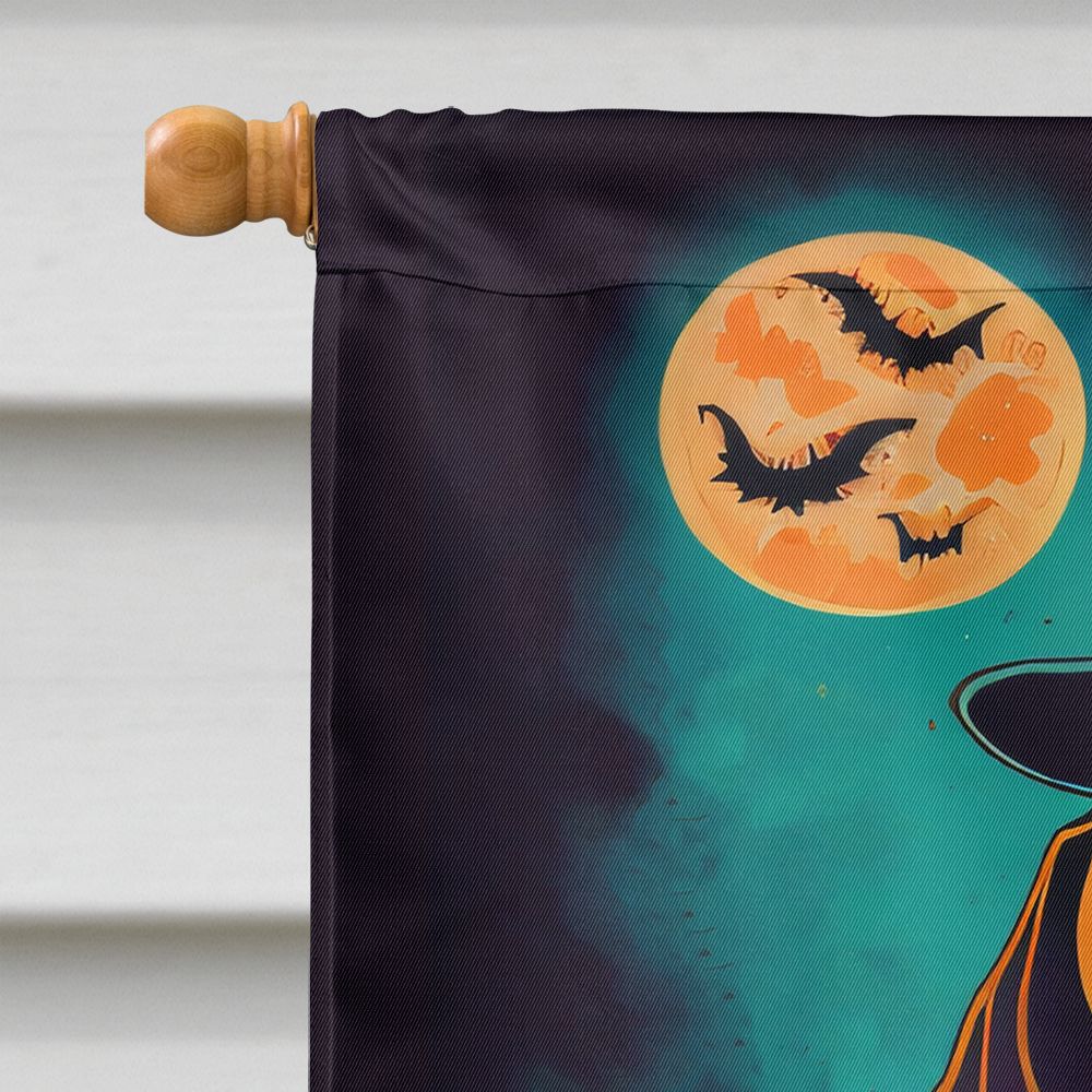 Halloween Basset Hound Dog House Flag 28x40IN Double-Sided Polyester Decorative Sleeve Pole Flag for Outdoor Home Garden
